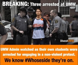 UPDATE: 3 arrested during Divest UMW sit-in released (with videos)