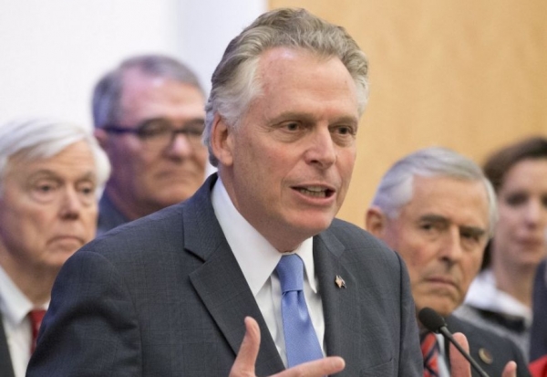 Virginia Gov. Terry McAuliffe during a press conference at the Capitol in Richmond, VA. 