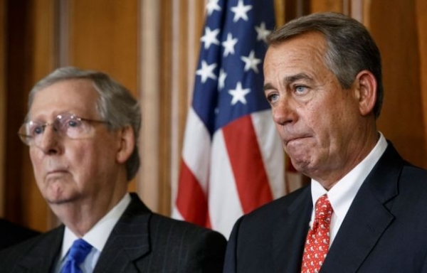 House Speaker John Boehner and Senate Majority Leader Mitch McConnell on Capitol Hill, February 10, 2015 
